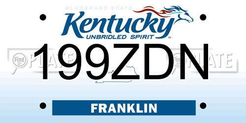 199ZDN Kentucky License Plate