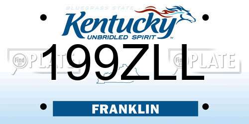 199ZLL Kentucky License Plate