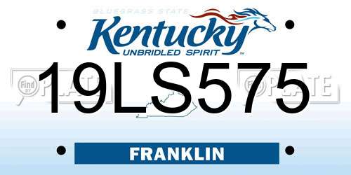 19LS575 Kentucky License Plate