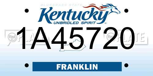 1A45720 Kentucky License Plate