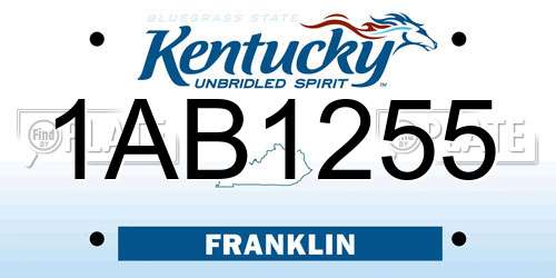 1AB1255 Kentucky License Plate