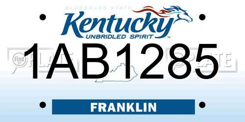 1AB1285 Kentucky License Plate