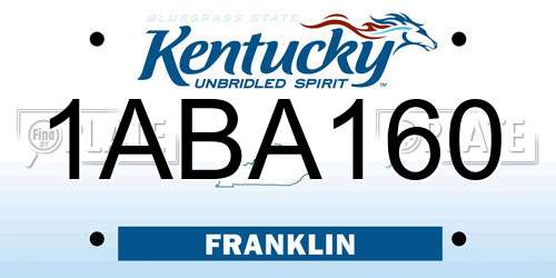 1ABA160 Kentucky License Plate
