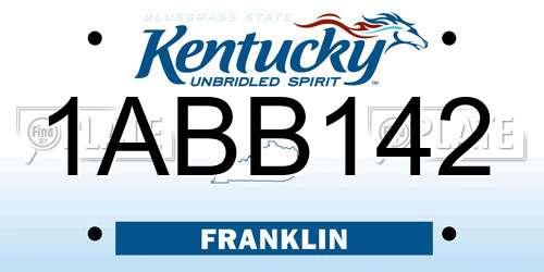 1ABB142 Kentucky License Plate