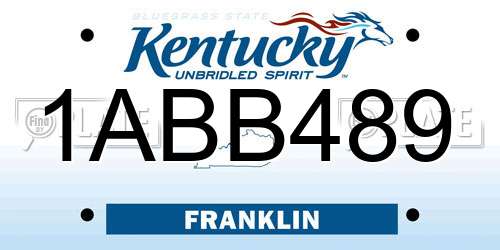 1ABB489 Kentucky License Plate