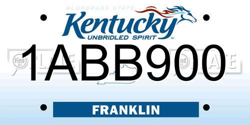1ABB900 Kentucky License Plate