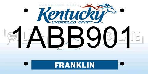 1ABB901 Kentucky License Plate