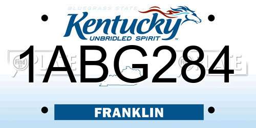 1ABG284 Kentucky License Plate