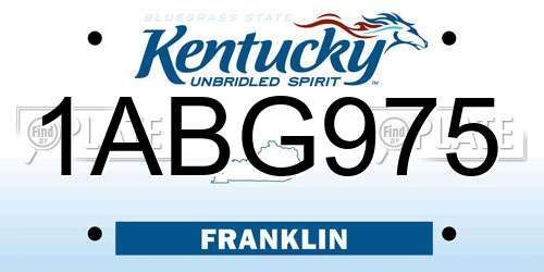 1ABG975 Kentucky License Plate