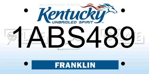 1ABS489 Kentucky License Plate