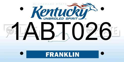 1ABT026 Kentucky License Plate