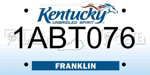 1ABT076 Kentucky License Plate