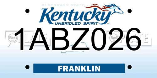 1ABZ026 Kentucky License Plate