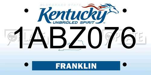 1ABZ076 Kentucky License Plate