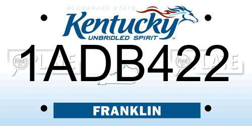 1ADB422 Kentucky License Plate