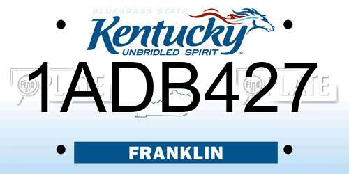 1ADB427 Kentucky License Plate