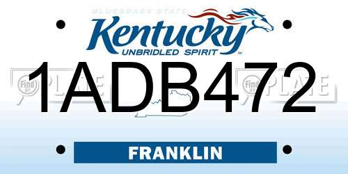 1ADB472 Kentucky License Plate