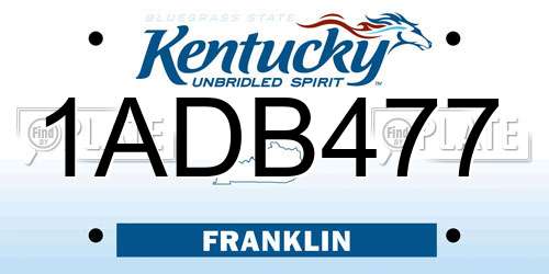 1ADB477 Kentucky License Plate
