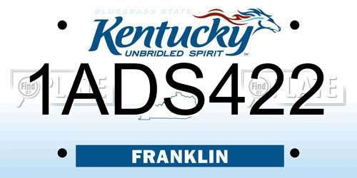 1ADS422 Kentucky License Plate