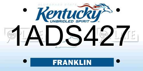 1ADS427 Kentucky License Plate