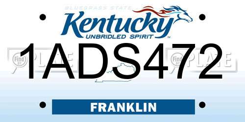 1ADS472 Kentucky License Plate