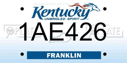 1AE426 Kentucky License Plate