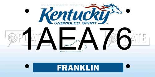 1AEA76 Kentucky License Plate