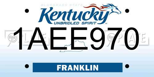 1AEE970 Kentucky License Plate