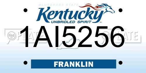 1AI5256 Kentucky License Plate