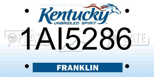 1AI5286 Kentucky License Plate