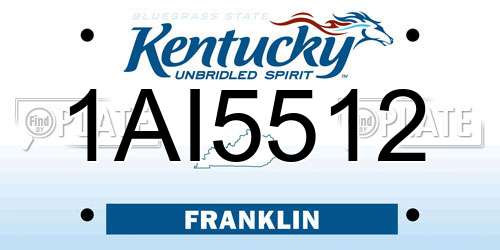 1AI5512 Kentucky License Plate
