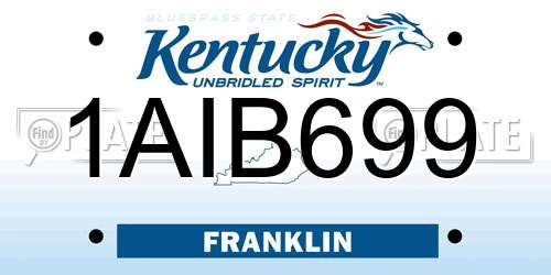 1AIB699 Kentucky License Plate