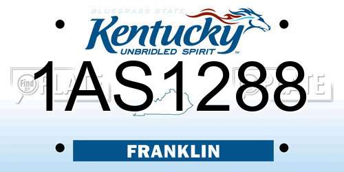 1AS1288 Kentucky License Plate