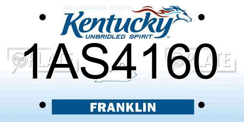 1AS4160 Kentucky License Plate
