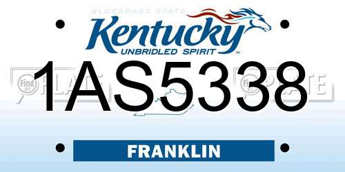 1AS5338 Kentucky License Plate