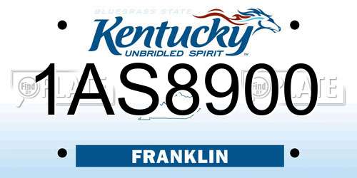 1AS8900 Kentucky License Plate