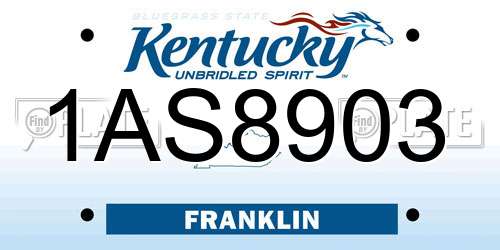 1AS8903 Kentucky License Plate