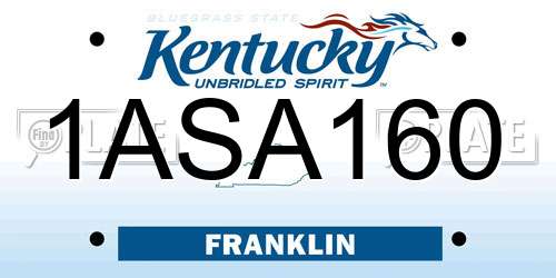 1ASA160 Kentucky License Plate
