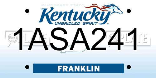 1ASA241 Kentucky License Plate