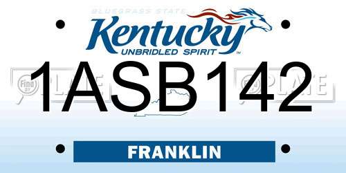 1ASB142 Kentucky License Plate