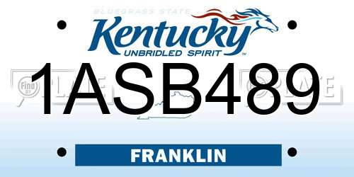 1ASB489 Kentucky License Plate