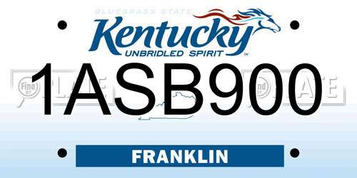 1ASB900 Kentucky License Plate