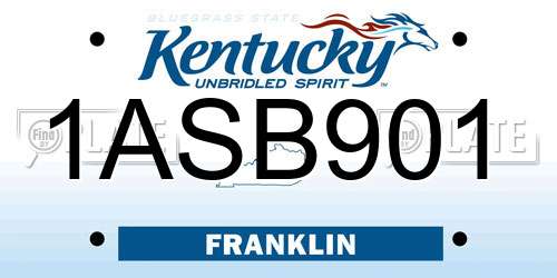 1ASB901 Kentucky License Plate