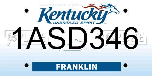 1ASD346 Kentucky License Plate