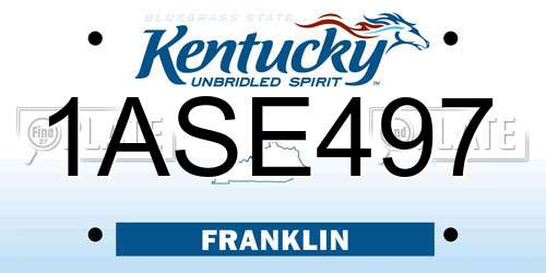 1ASE497 Kentucky License Plate