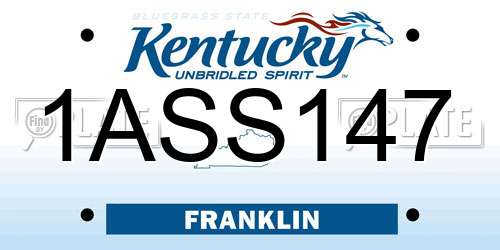 1ASS147 Kentucky License Plate