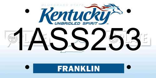 1ASS253 Kentucky License Plate