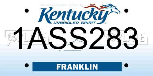 1ASS283 Kentucky License Plate