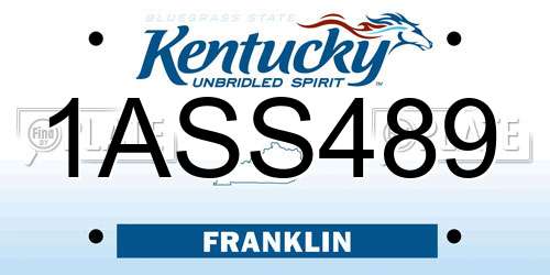 1ASS489 Kentucky License Plate