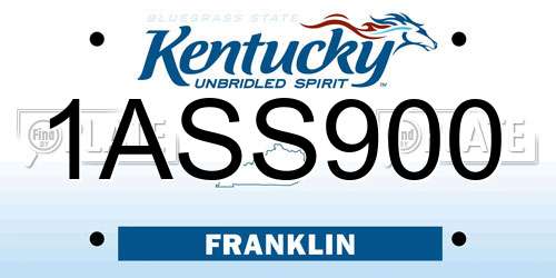1ASS900 Kentucky License Plate
